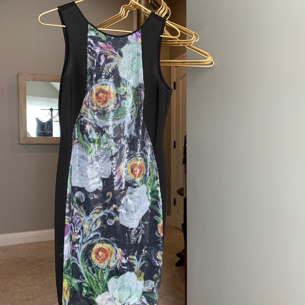 Clover Canyon Bodycon Sequin Dress Baroque Rose